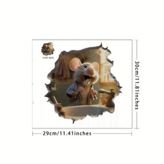3D Eating Mouse Wall Sticker PVC Self-adhesive