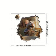 3D Eating Mouse Wall Sticker PVC Self-adhesive
