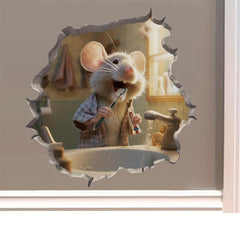 3D Eating Mouse Wall Sticker PVC Self-adhesive