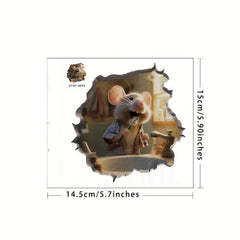 3D Eating Mouse Wall Sticker PVC Self-adhesive