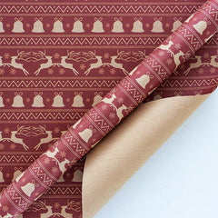 4pcs Christmas Gift Wrapping Set Santa Claus Christmas Tree Leather Paper