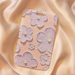 Flower Series Card Holder Keychain Lanyard School Office Protector Case