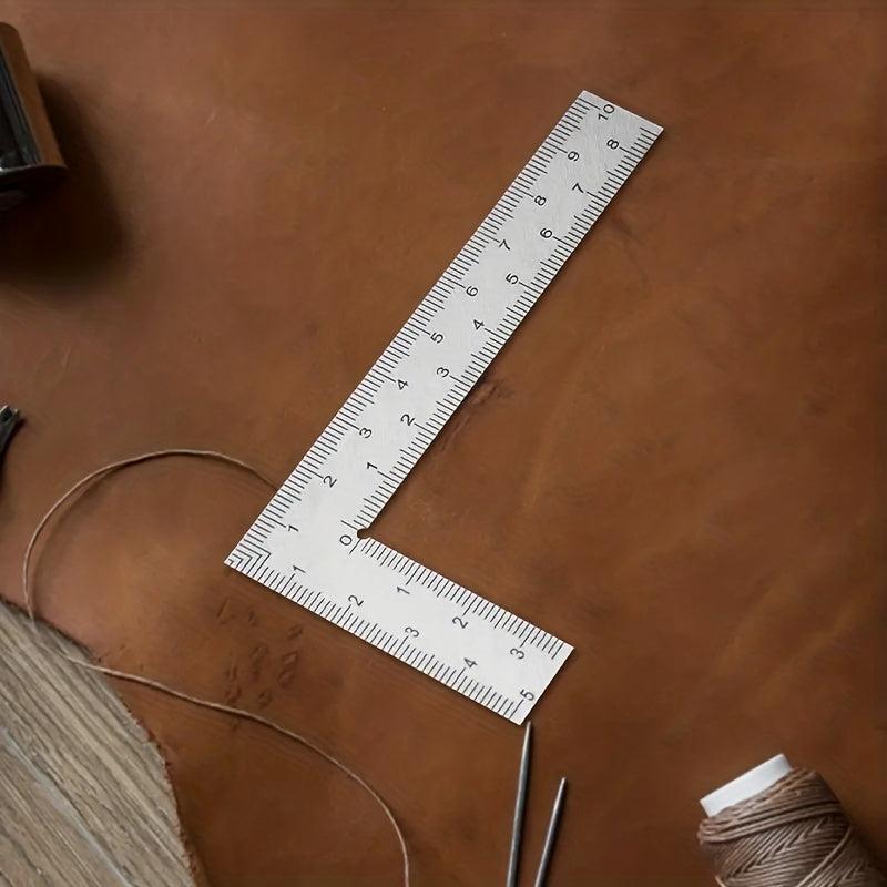 Mini Stainless Steel L-shaped Double Sided Scale Corner Ru