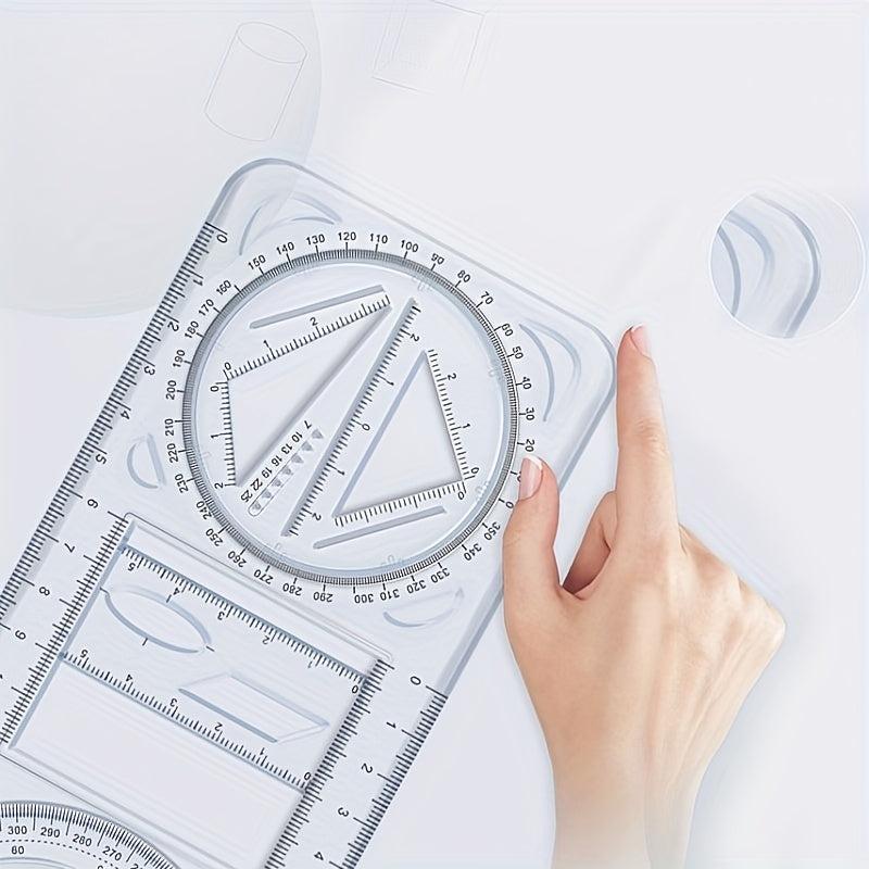 Rotatable Universal Ruler Drawing Tool Multifunctional Geometric Graphic Ruler