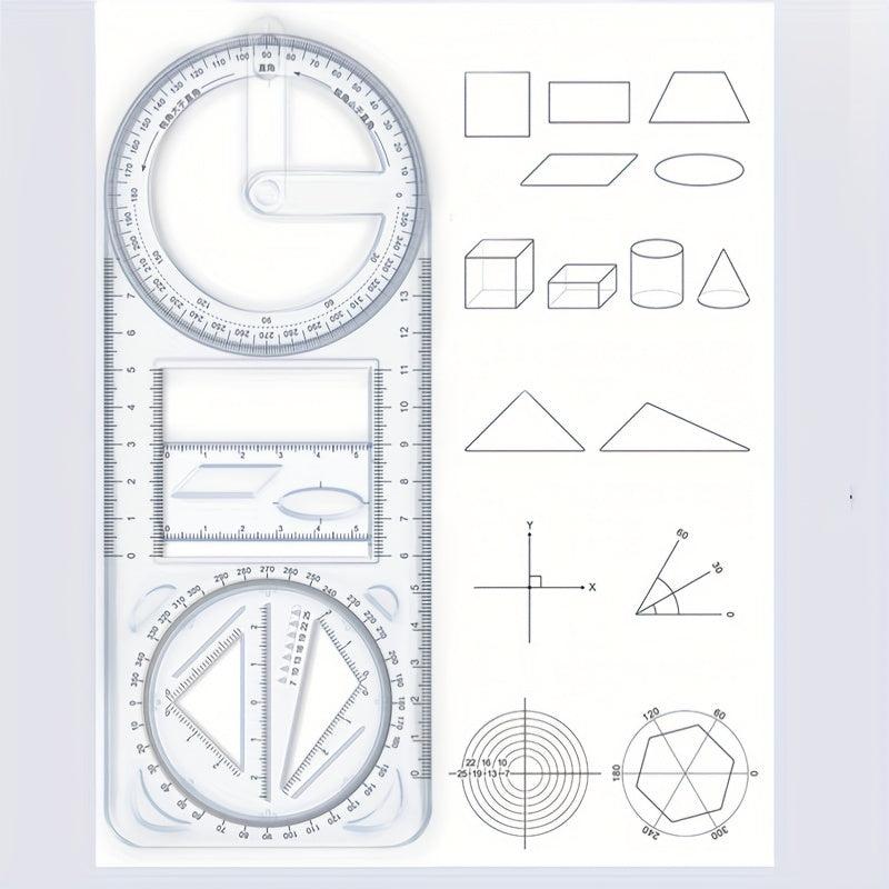 Rotatable Universal Ruler Drawing Tool Multifunctional Geometric Graphic Ruler