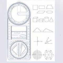 Rotatable Universal Ruler Drawing Tool Multifunctional Geometric Graphic Ruler
