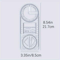 Rotatable Universal Ruler Drawing Tool Multifunctional Geometric Graphic Ruler