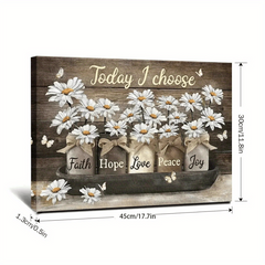 Golden Flower Canvas Painting Wall Art Prints Framed Home Decor