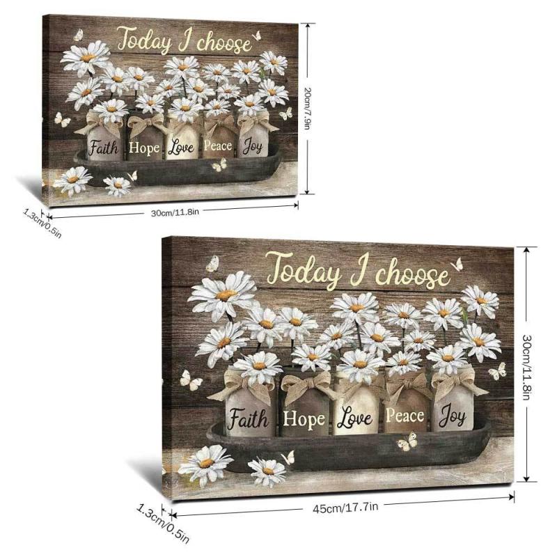 Golden Flower Canvas Painting Wall Art Prints Framed Home Decor