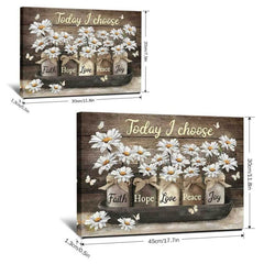Golden Flower Canvas Painting Wall Art Prints Framed Home Decor