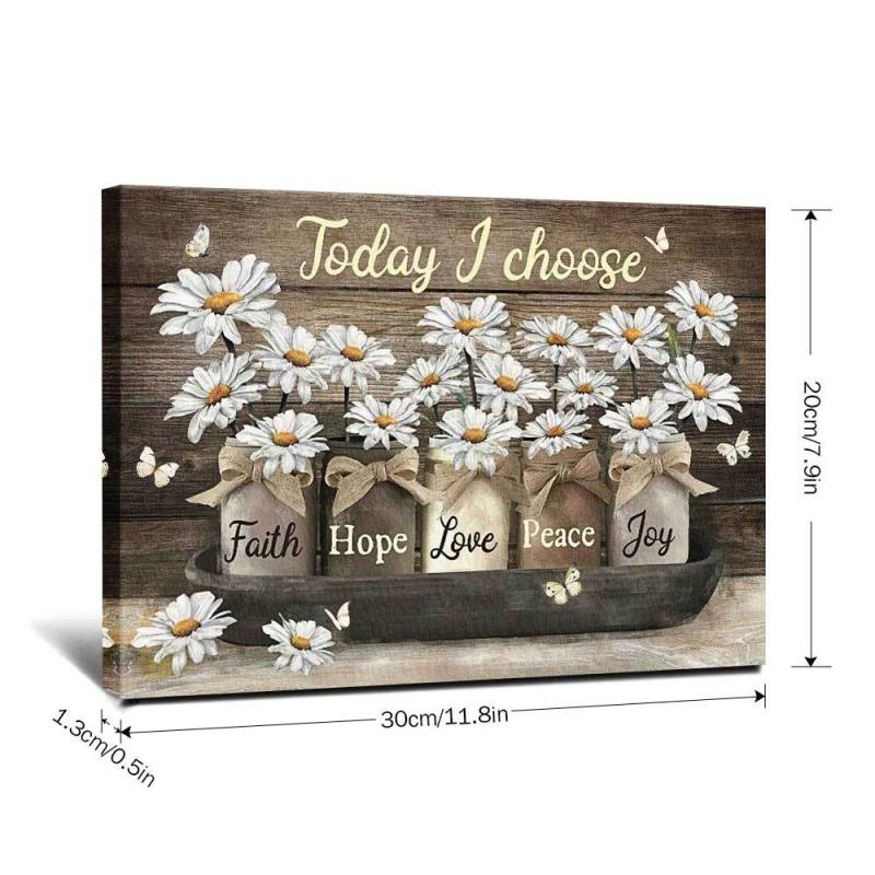 Golden Flower Canvas Painting Wall Art Prints Framed Home Decor
