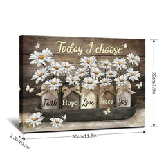 Golden Flower Canvas Painting Wall Art Prints Framed Home Decor