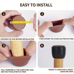 16pcs Silicone Chair Foot Cover Protector Mute Felt Non-slip Stool Table Pad
