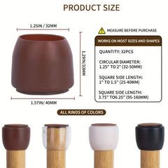 16pcs Silicone Chair Foot Cover Protector Mute Felt Non-slip Stool Table Pad