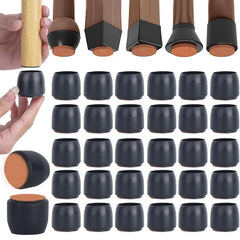 16pcs Silicone Chair Foot Cover Protector Mute Felt Non-slip Stool Table Pad