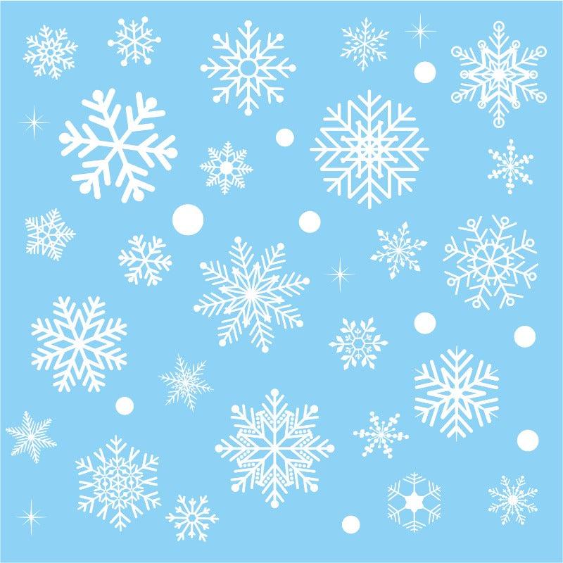 Snowflake Window Stickers Set - Christmas Winter Door Decoration