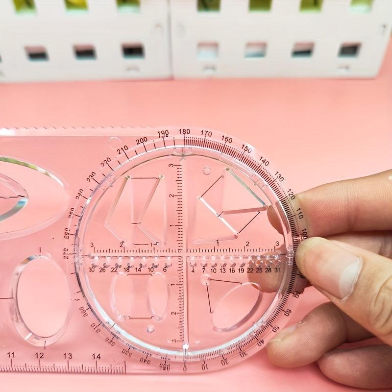 Geometric Drawing Ruler With Movable Corner Protractor Template Ruler