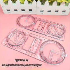 Geometric Drawing Ruler With Movable Corner Protractor Template Ruler