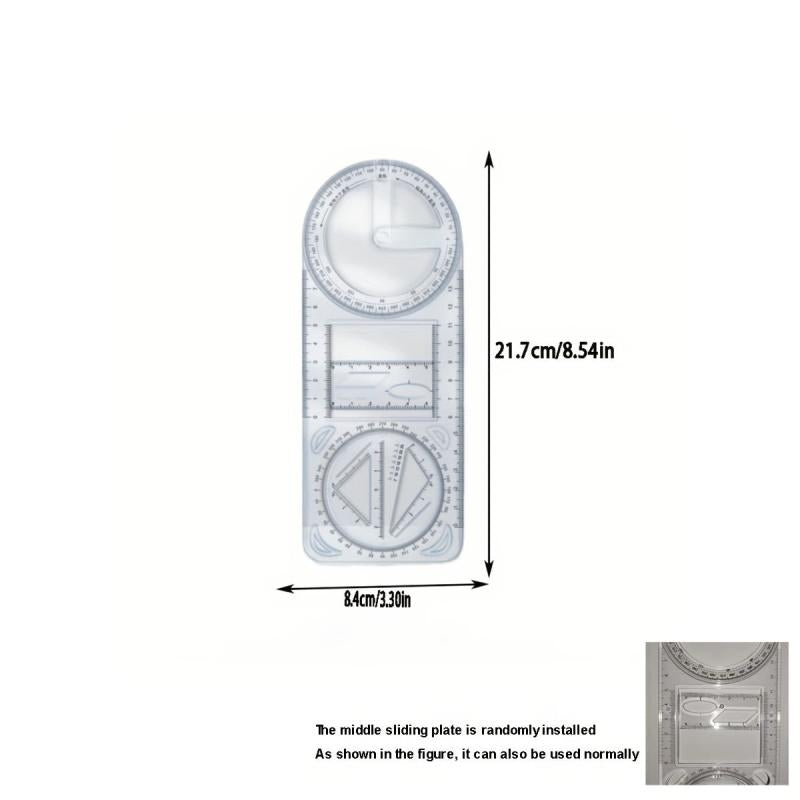 Geometric Drawing Ruler With Movable Corner Protractor Template Ruler