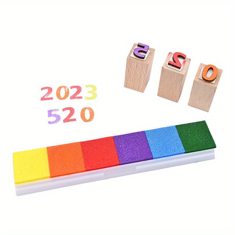 6 Colors Gradient Fingerprint Stamp Mud DIY Printing Set