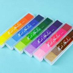 6 Colors Gradient Fingerprint Stamp Mud DIY Printing Set