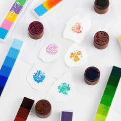 6 Colors Gradient Fingerprint Stamp Mud DIY Printing Set