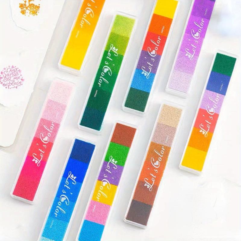 6 Colors Gradient Fingerprint Stamp Mud DIY Printing Set