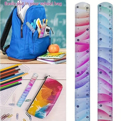 Flexible Ruler 12inch Plastic Soft Bendable Ruler Shatterproof Straight Edge