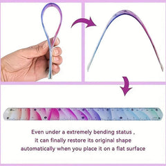 Flexible Ruler 12inch Plastic Soft Bendable Ruler Shatterproof Straight Edge