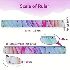 Flexible Ruler 12inch Plastic Soft Bendable Ruler Shatterproof Straight Edge