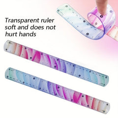 Flexible Ruler 12inch Plastic Soft Bendable Ruler Shatterproof Straight Edge
