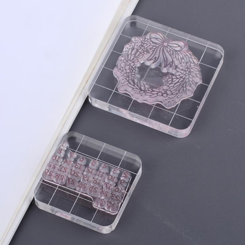 2pcs Clear Acrylic Stamp Handle