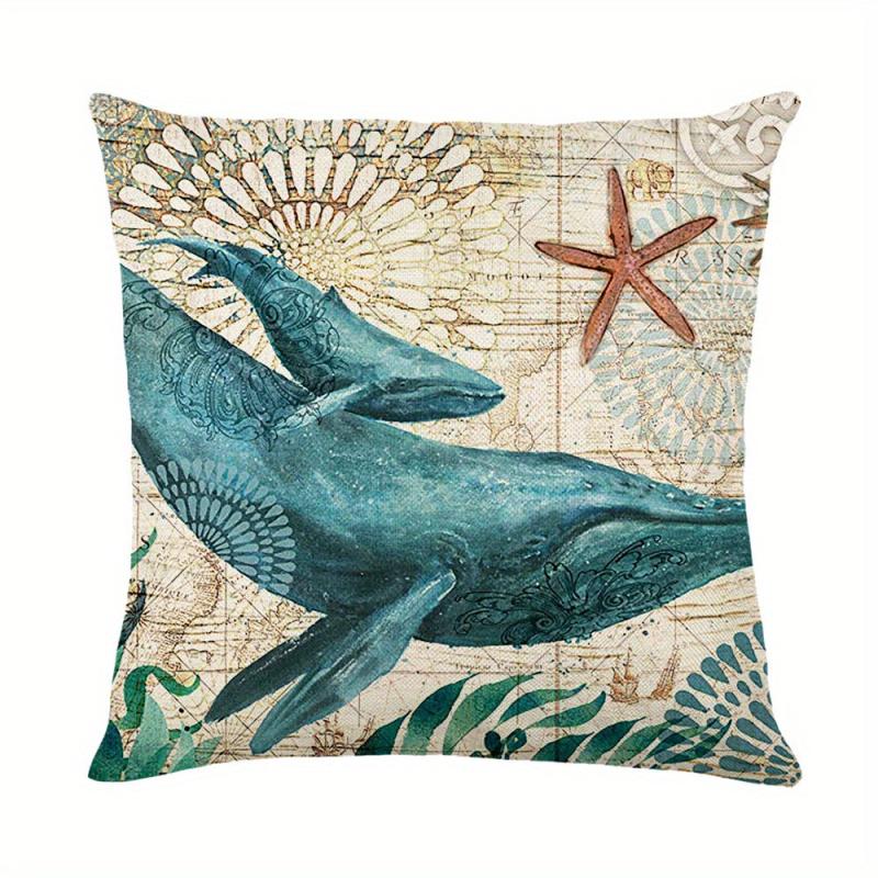 Sea Turtle Print Throw Pillow Case 100% Polyester