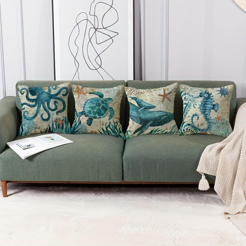 Sea Turtle Print Throw Pillow Case 100% Polyester