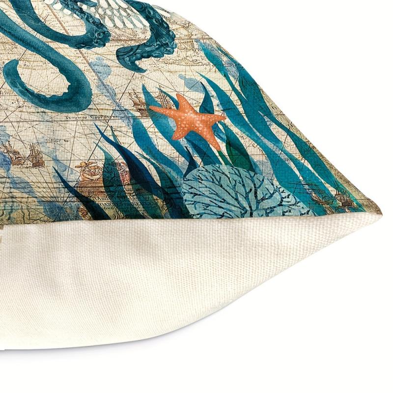 Sea Turtle Print Throw Pillow Case 100% Polyester