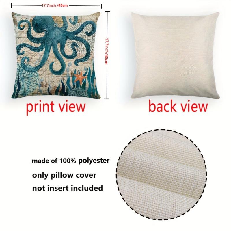 Sea Turtle Print Throw Pillow Case 100% Polyester