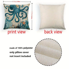 Sea Turtle Print Throw Pillow Case 100% Polyester
