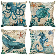 Sea Turtle Print Throw Pillow Case 100% Polyester