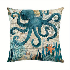 Sea Turtle Print Throw Pillow Case 100% Polyester