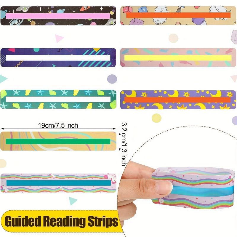 16 Pcs Reading Guide Strips For Dyslexia Tools