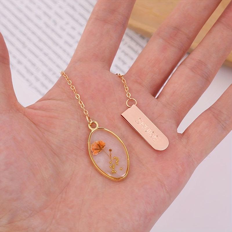 Crystal Dried Flower Bookmark - Portable Way to Mark Your Place