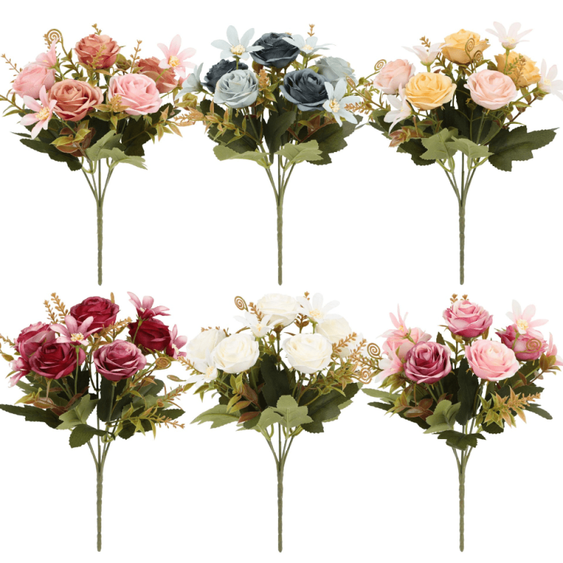 Artificial Tea Roses for Home Decor and Weddings