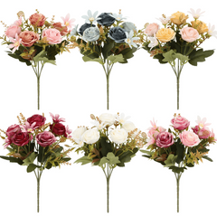 Artificial Tea Roses for Home Decor and Weddings