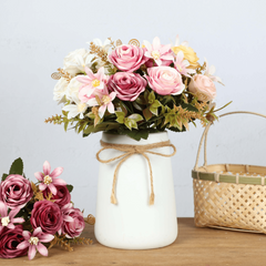 Artificial Tea Roses for Home Decor and Weddings