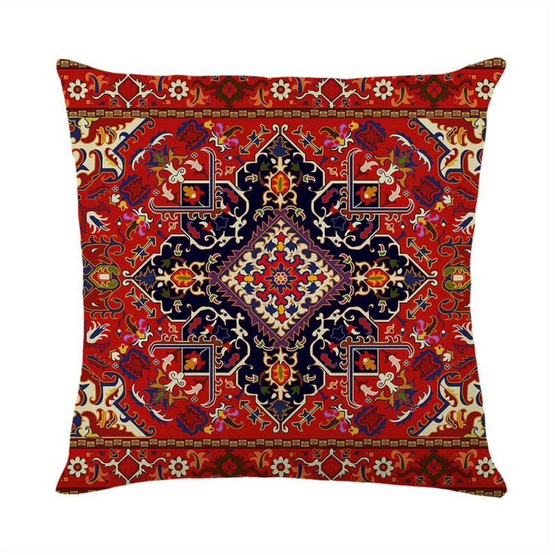 Bohemian Red Throw Pillow Case 100% Polyester 44x44