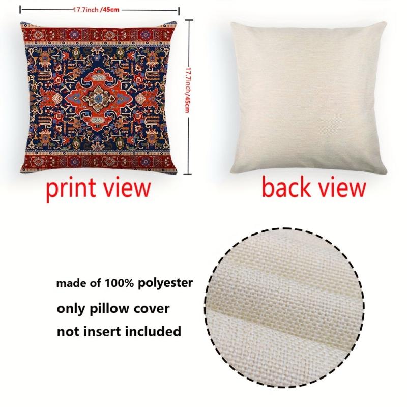 Bohemian Red Throw Pillow Case 100% Polyester 44x44