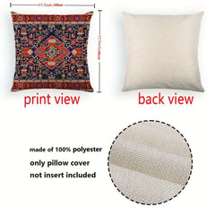 Bohemian Red Throw Pillow Case 100% Polyester 44x44