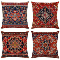 Bohemian Red Throw Pillow Case 100% Polyester 44x44