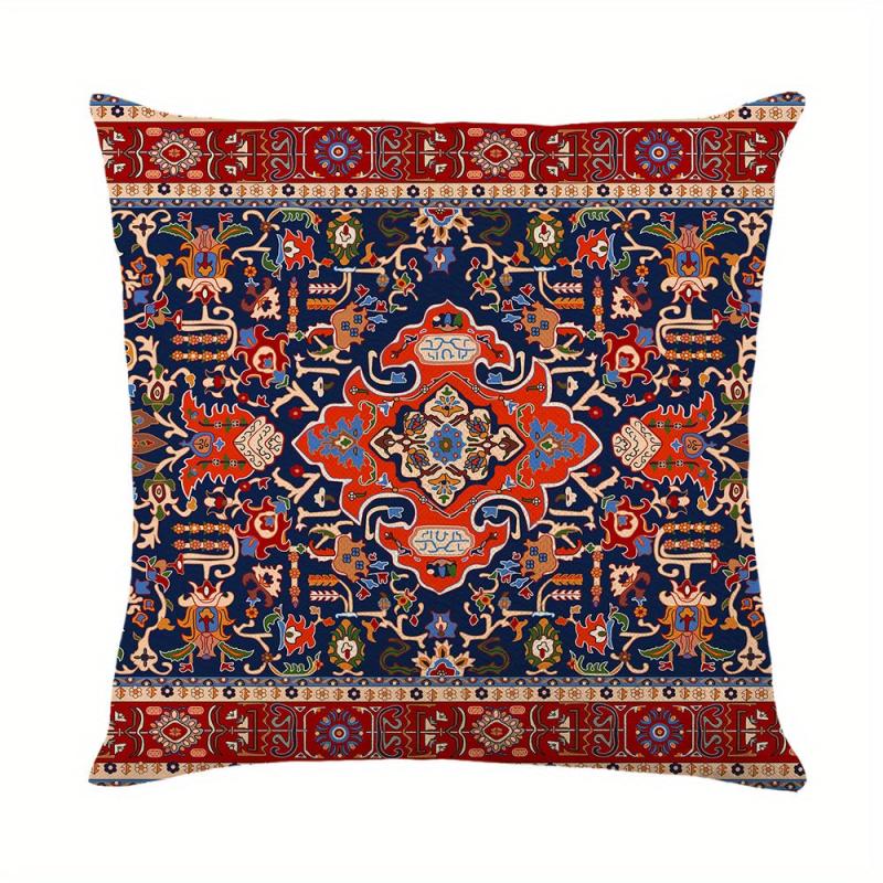 Bohemian Red Throw Pillow Case 100% Polyester 44x44