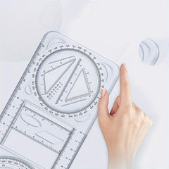 Geometric Graphic Ruler Rotatable Student Universal Ruler Drawing Tool